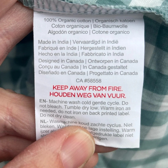 Pehr Green checked Caftan  Dress, One Size - Picture 13 of 13